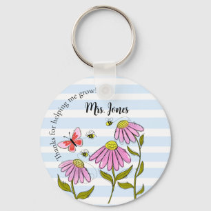 Cute Bee & Flower Teacher Sleutelhanger “Lesgeve