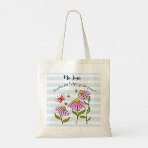 Cute Bee & Flower Teacher Tote Bag Enseigner est