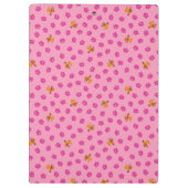 Cute Bee & Flowers Pattern Monogram Name – Pink Klembord (Achterkant)