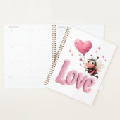 Cute Bee Fluffy Pink Love Heart Balloon  Planner (Display)