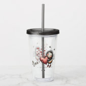 Cute Bee Holding Heart Acryl Drinkbeker (Voorkant)