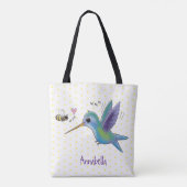 Cute bee hummingbird cartoon illustration draagtas (Achterkant)