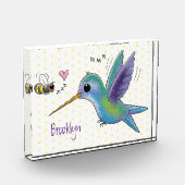 Cute bee hummingbird cartoon illustration fotoblokken (Links)