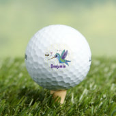 Cute bee hummingbird cartoon illustration golfballen (Insitu Shirt)