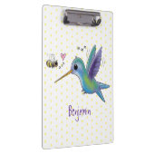 Cute bee hummingbird cartoon illustration klembord (Rechts)