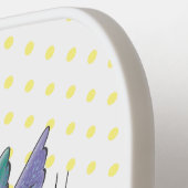 Cute bee hummingbird cartoon illustration pickleball paddle (Links Detail)