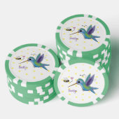Cute bee hummingbird cartoon illustration poker chips (Opstapeling)