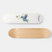 Cute bee hummingbird cartoon illustration skateboard (Horizontaal)