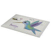 Cute bee hummingbird cartoon illustration snijplank (Hoek)