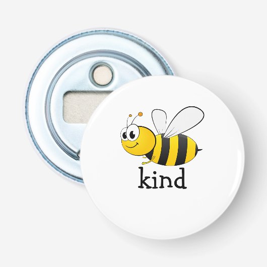Cute Bee Kind Button Flesopener (Voorkant)