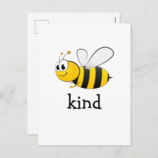 Cute Bee Kind Feestdagenkaart (Voorkant / Achterkant)