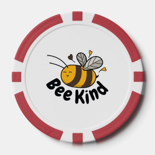 Cute Bee Kind Poker Chips (Voorkant)
