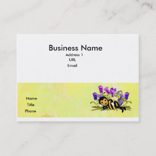 Cute Bee Laying in Flowes Calling Card Contactkaartje