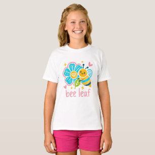 Cute Bee Leaf l Pun Potlood cadeau voor kleine zus T-shirt