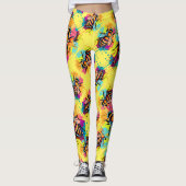 Cute Bee Leggings - Jaune Honey Bees Leggings (Devant)