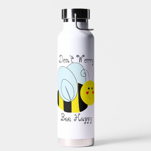 Cute bee maakt zich geen zorgen over haar waterfles (Links)