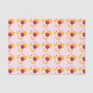 Cute Bee met roze Valentijn Hearts Pattern Tissuepapier