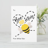 Cute Bee Mine Classroom Valentijnsdag Feestdagenkaart (Staand voorkant)