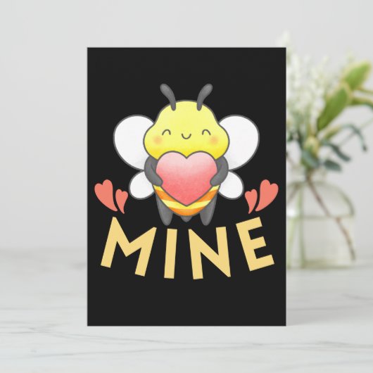 CUTE BEE MINE - FUNNY VALENTINE DAAG FEESTDAGENKAART (Staand voorkant)