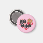 Cute Bee Mine Teddy Bear Valentine's Day Magneet (Voorkant / Achterkant)