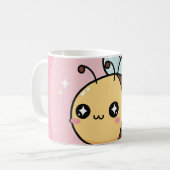 Cute Bee Mug – Kawaii Bumblebee Coffee Cup (Devant gauche)