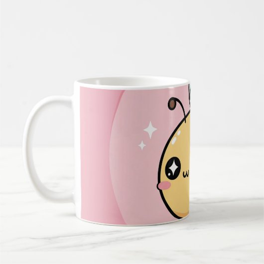 Cute Bee Mug – Kawaii Bumblebee Coffee Cup (Gauche)
