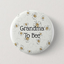 Cute bee Pattern Grandma to be Baby shower Button