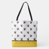 Cute Bee Pattern Personaliseren Draagtas (Voorkant)
