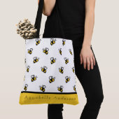 Cute Bee Pattern Personaliseren Draagtas (Dichtbij)