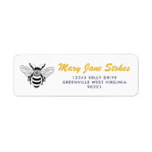 Cute Bee Return Address Label | Personalized (Voorkant)