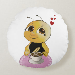 Cute Bee Rond Kussen