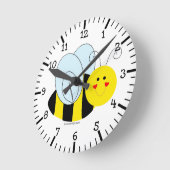 Cute Bee Ronde Klok (Hoek)