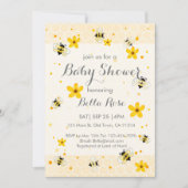 Cute Bee Theme Baby shower Invitation (Devant)