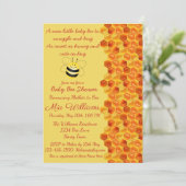 Cute Bee ThMED Baby shower Invitation Kaart (Staand voorkant)