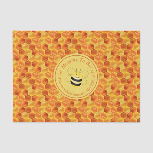 Cute Bee ThMED Baby shower Tissuepapier (Voorkant)
