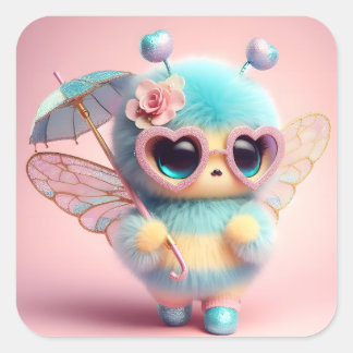 Cute Bee Vierkante Sticker