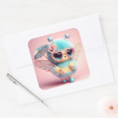 Cute Bee Vierkante Sticker (Envelop)