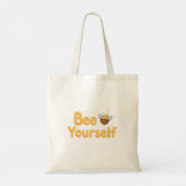 Cute "Bee Yourself" Pun with Bumblebee Tote Bag (Achterkant)