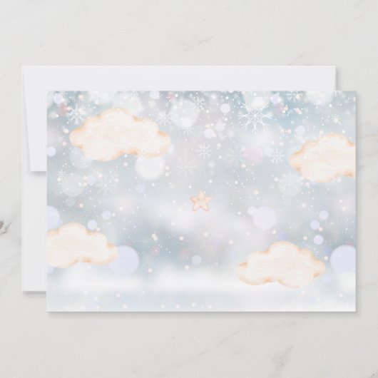 Cute Beer and ballons Winter Baby Birth Photo Bedankkaart (Achterkant)