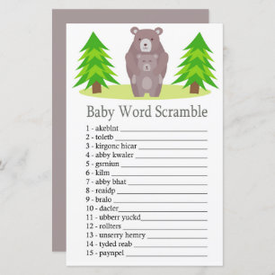 Cute Beer Baby word scramble game