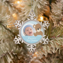 Cute Beer Baby's First Kerstfoto