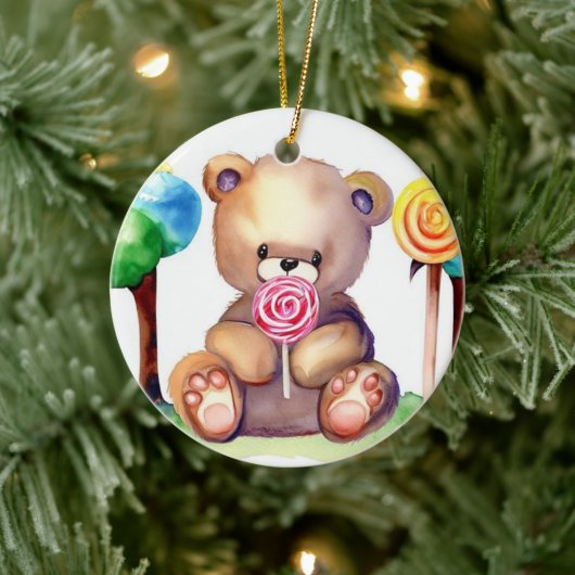 Cute Beer Cub Keramisch Ornament (Boom)