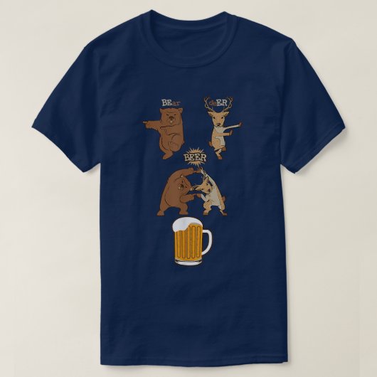 Cute Beer Drinker Beer plus Deer evenaart bier Dri T-shirt (Design voorkant)