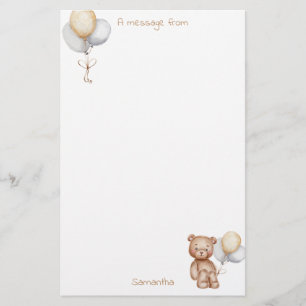 Cute Beer en ballonnen Gold Silver Custom Briefpapier