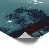 Cute Beer en Fox kayaking op een wilde bosrivier Poster (Hoek)