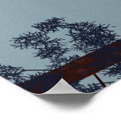 Cute Beer en Fox kayaking op een wilde bosrivier Poster (Hoek)