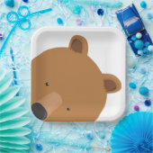 Cute Beer Face Animal Papieren Bordje (Feest)