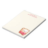 Cute Beer Face in een Red Scarf kerstkoekje Notitieblok (Gedraaid)