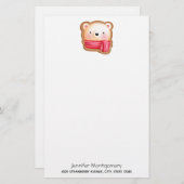 Cute Beer Face Red Scarf en Rosy Cheeks Kerstmis (Voorkant / Achterkant)