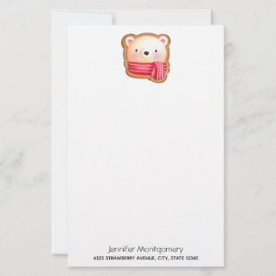 Cute Beer Face Red Scarf en Rosy Cheeks Kerstmis